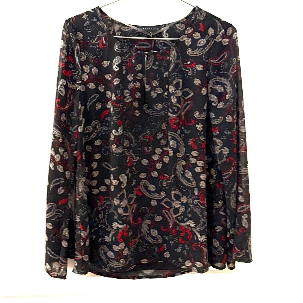 NWT SANCTUARY Black and Red Paisley Blouse